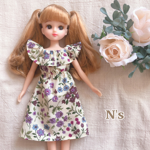 プチプラ♡ 22cmドール リカちゃん フリルワンピース② 4パターン