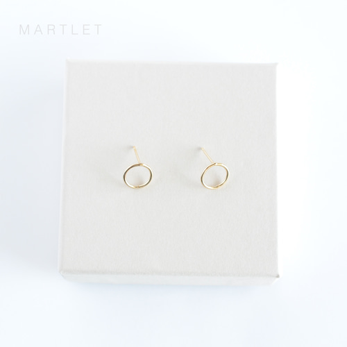 14kgf ゴールドラウンド まる シンプル サークルピアス ミニマリスト