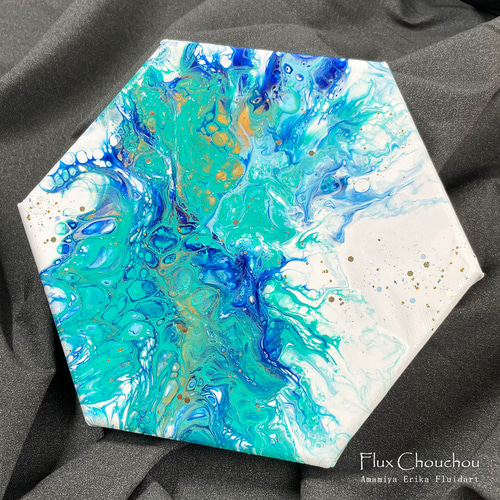 原画 Fluid Art フルイドアート アート パネル 一点もの 希少 レア 原画 タコ 蛸 たこ フルイドアート パネル ポーリングアート