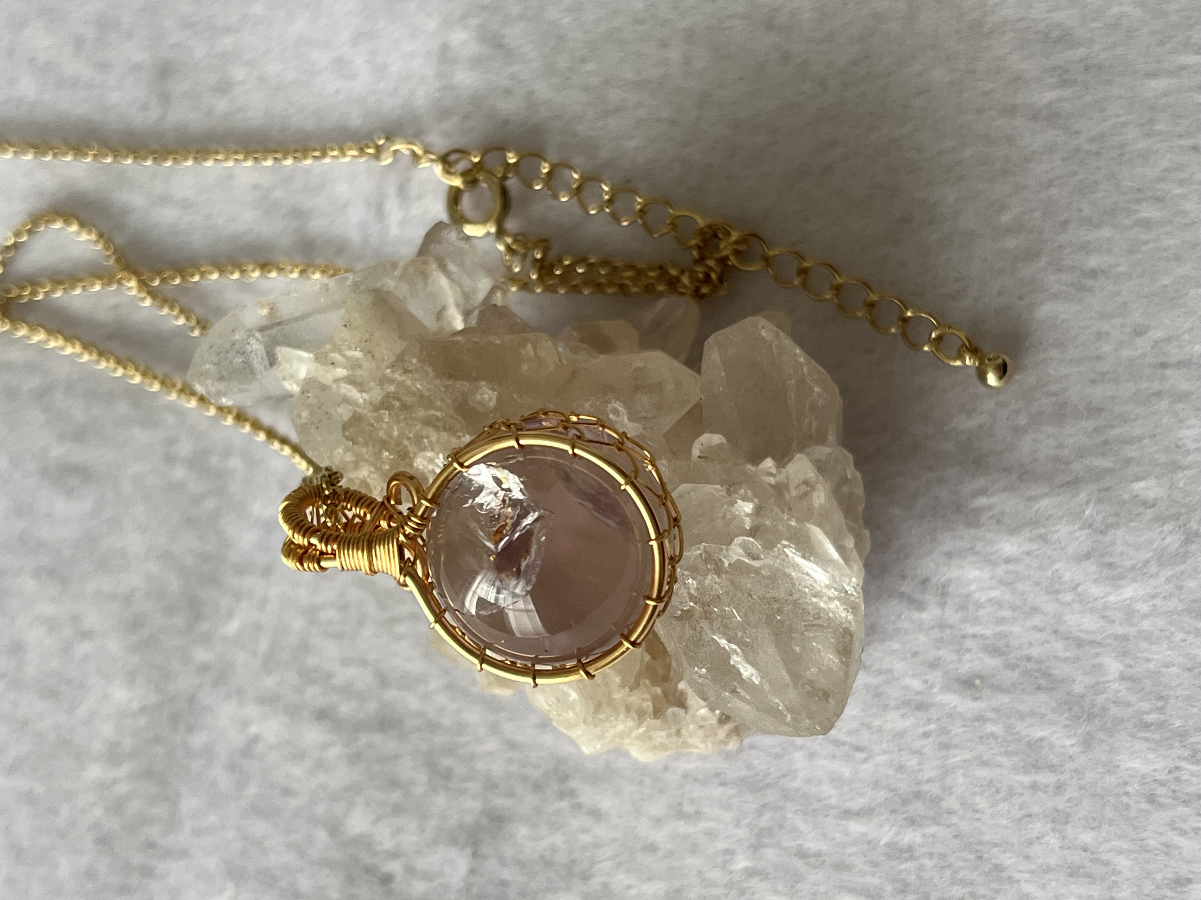 278.天然石アメジストレインボーネックレス