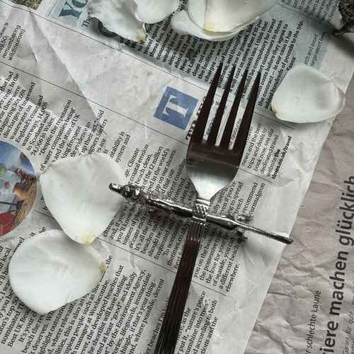 フランス オオカミ2匹 シルバーナイフレスト 箸・箸置き RUI Antiques