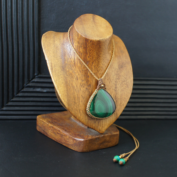 マクラメ編みマラカイトペンダントA ネックレス・ペンダント SaligRama