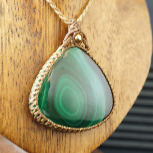 マクラメ編みマラカイトペンダントA ネックレス・ペンダント SaligRama