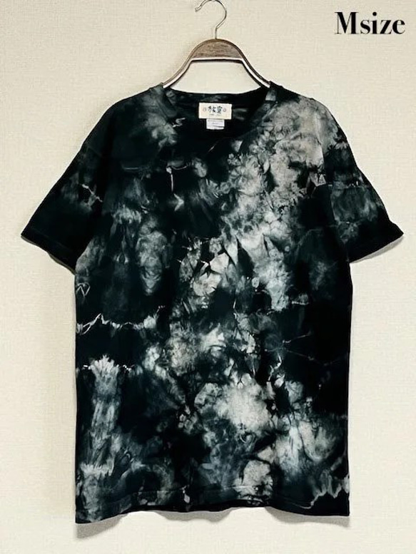最終価格【未使用】L.G.B. タイダイ　ムラ染総柄ホースプリント　リブTシャツ メンズ トップス ムラ染めダメージ加工Tシャツ タイダイ クルー