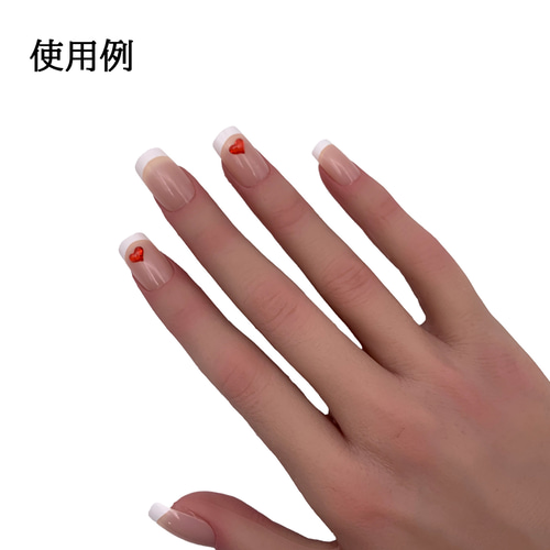 ネイルパーツ ハート 赤 5mm クリア 50個 3D 立体 小さめ