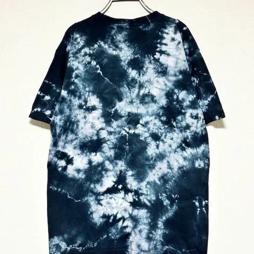 タイダイ染め Tシャツ Lサイズ ブラック×ベージュ ムラ染め