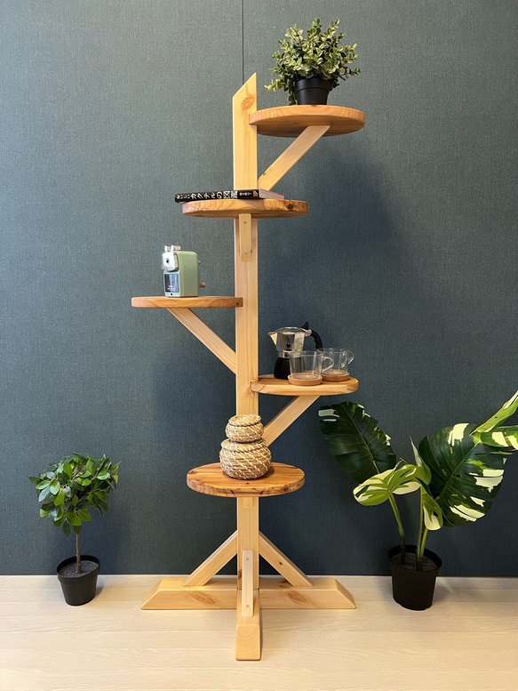 送料無料】 タワーシェルフ ツリー形 L 収納棚 陳列棚 棚・シェルフ