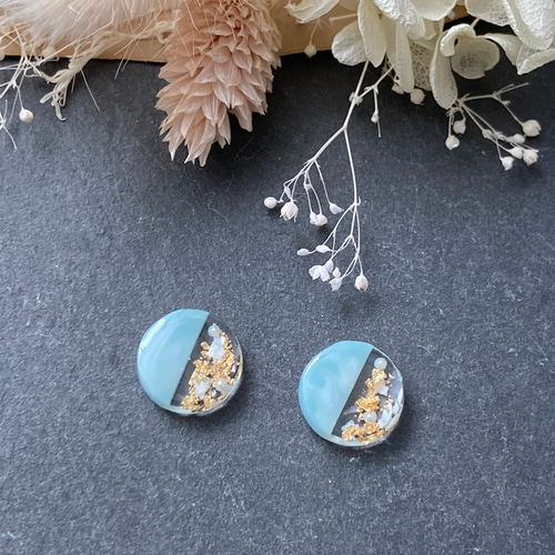 くすみカラー パステル 丸 シェル ピアス サージカルステンレス