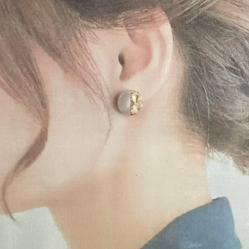 くすみカラー パステル 丸 シェル ピアス サージカルステンレス