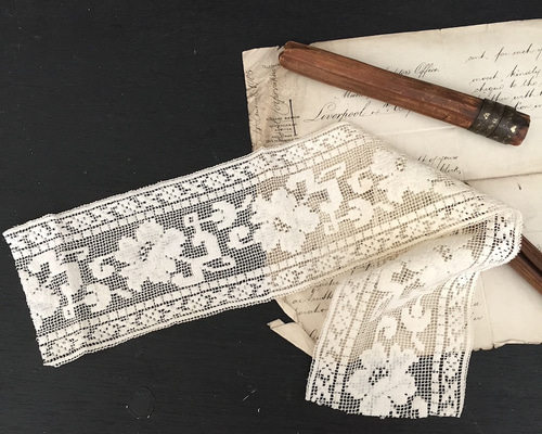 フランスアンティーク　リボン　一束全て　アンティークレース　ブルーライン フランスアンティーク リボン 一束全て アンティークレース