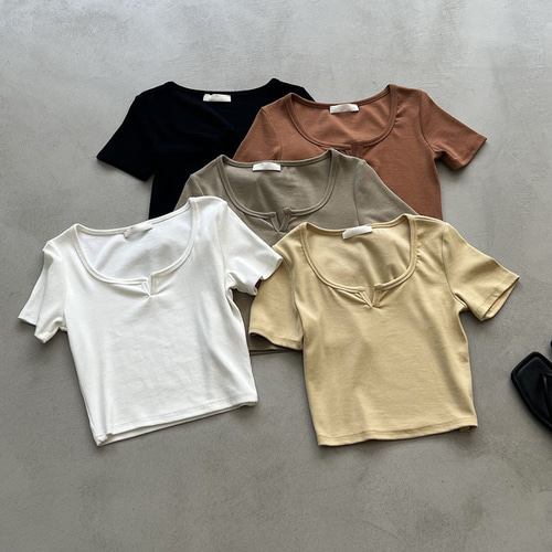 Tシャツ 夏 半袖 スクエアネック レディース リブニット トップス