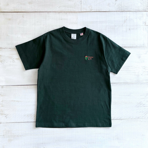 8GMいちご刺繍 Tシャツ（ダークグリーン）【在庫限り】 Tシャツ 8NOTE