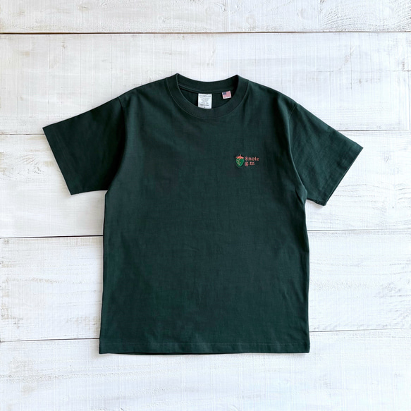8GMいちご刺繍 Tシャツ（ダークグリーン）【在庫限り】 6枚目の画像