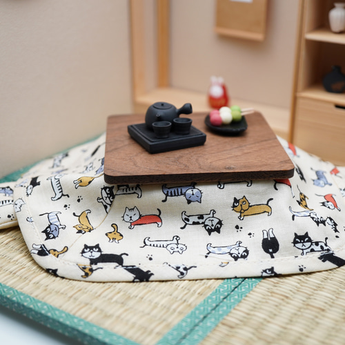 1/12ミニチュアこたつ 猫柄 その他置物 kuma's market 通販