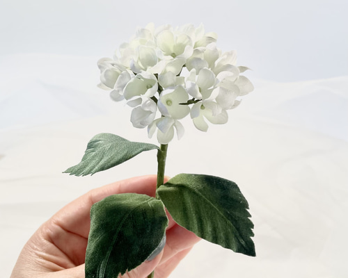 布花飾って楽しむ白い紫陽花 アートフラワー 布花工房