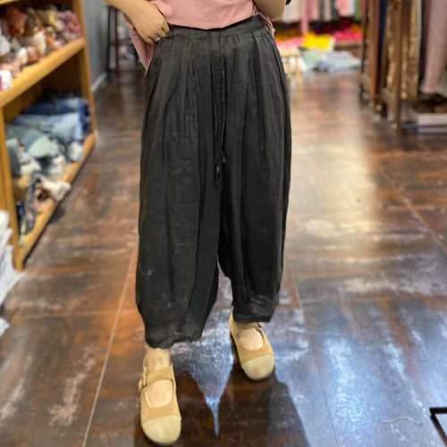 ラミー麻100％.リネンストレートパンツ カジュアルパンツ 薄手のズボン  