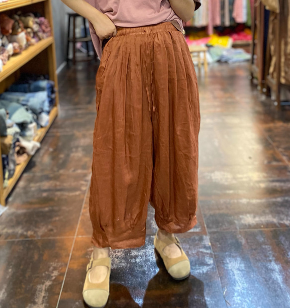 ラミー麻100％.リネンストレートパンツ カジュアルパンツ 薄手のズボン  