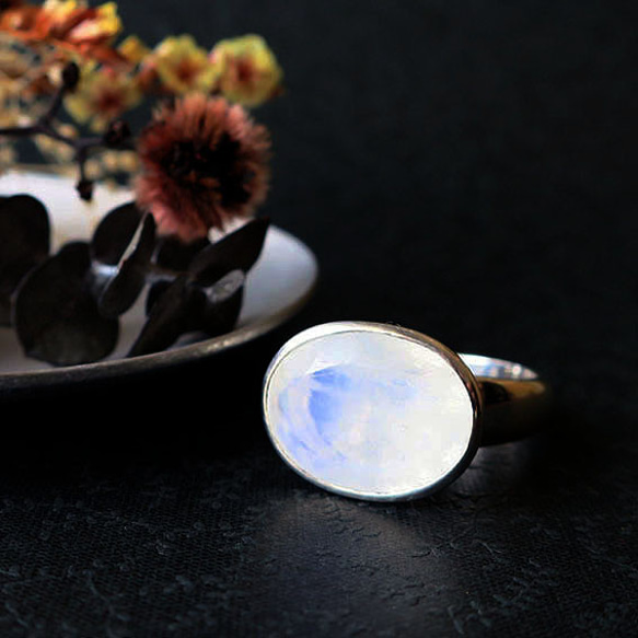 ブルームーンストーン シルバーリング Blue moonstone silver ring 