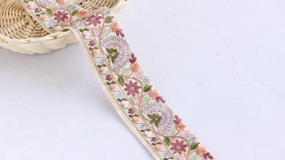 インド刺繍リボン専用 インド刺繍リボン No.21【e】 インド刺繍/刺繍リボン/刺繍