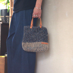 古布の筒描刺し子山ぶどうカゴバッグ 本革 かごバッグ secca 通販