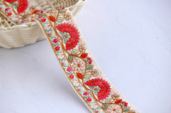 インド刺繍リボン♡ご確認ください インド刺繍リボン No.21【b】 インド刺繍/刺繍リボン/刺繍/リボン