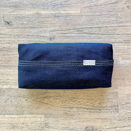 デニム ホワイトステッチ ソフトパック用 ティッシュカバー 置き型