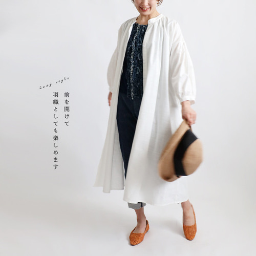 夏／最終SALE 再入荷 上質ギマ擬麻コットン 贅沢ギャザー
