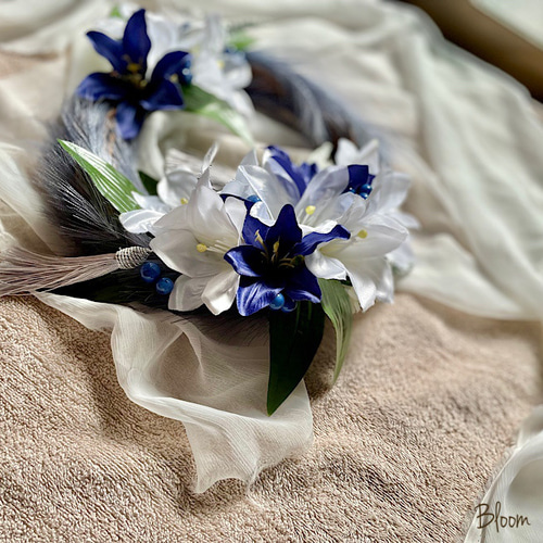 Jun♡爽やかな風薫るブルーのリース Jun様専用♡爽やかな風薫るブルーのリース インテリア・生活道具