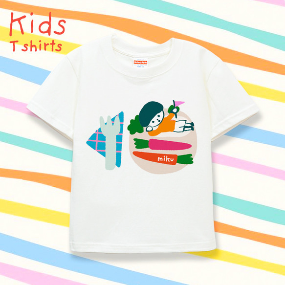 ◉名入れ 300以上の柄からイラストが選べる 名前入り キッズT Tシャツ