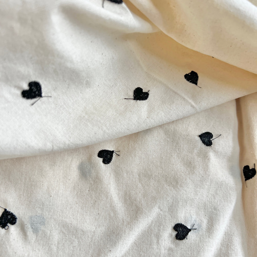 original cotton刺繍生地（ミニハート刺繍） 3色から選択韓国