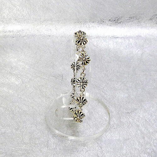 送料無料未使用！スリムなクロス（十字）デザイン・シルバー925製ブレスレット！