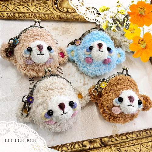 新品 正規品!!  littlebee☆あみぐるみふわもこくまこ☆がま口 コインケース 小物