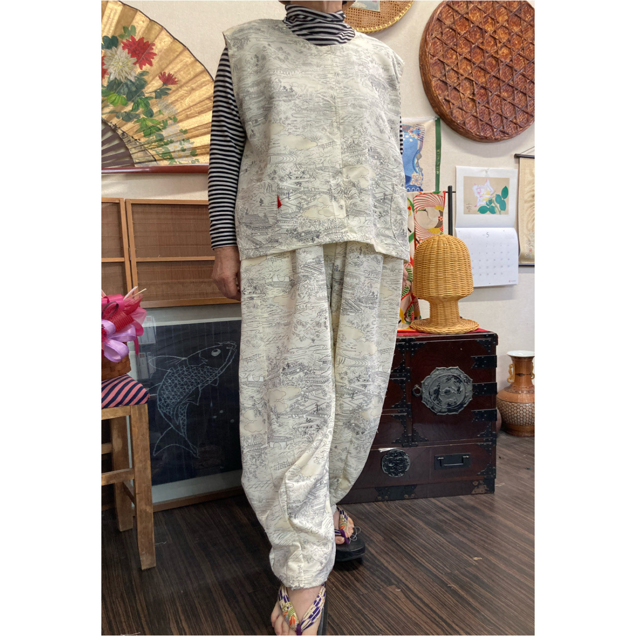 NO:76着物リメイク(シルク)&ドレス XL 訪問着リメイク ワンピース ,和柄 正絹 シルク 着物リメイク