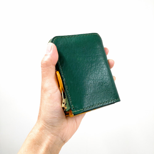 受注生産】色の組み合わせ✦8000通り✦お札を折らないミニ・ヌメ革財布