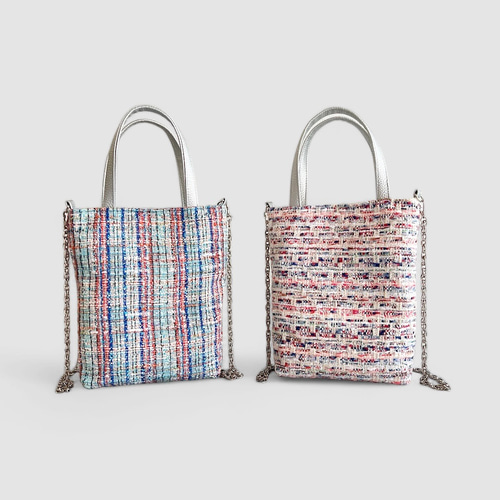 イタリア製/サマーツイード 2wayミニトートバッグ【2カラーよりお選