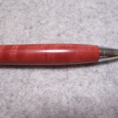 ピンクアイボリー 縮み杢 「桃色の象牙」 ガラスコート仕上げ 木軸