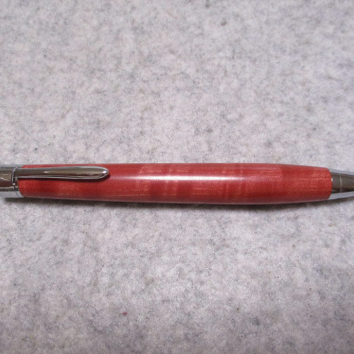 ピンクアイボリー 縮み杢 「桃色の象牙」 ガラスコート仕上げ 木軸