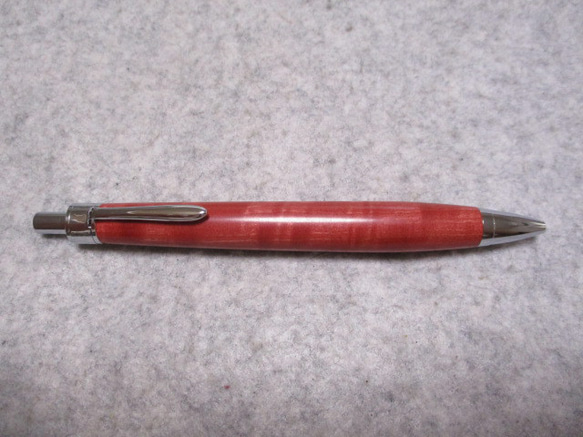 ピンクアイボリー 縮み杢 「桃色の象牙」 ガラスコート仕上げ 木軸