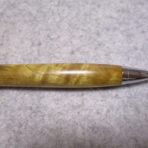 沙沈金絲楠木 縮み杢 ガラスコート仕上げ 木軸ボールペン
