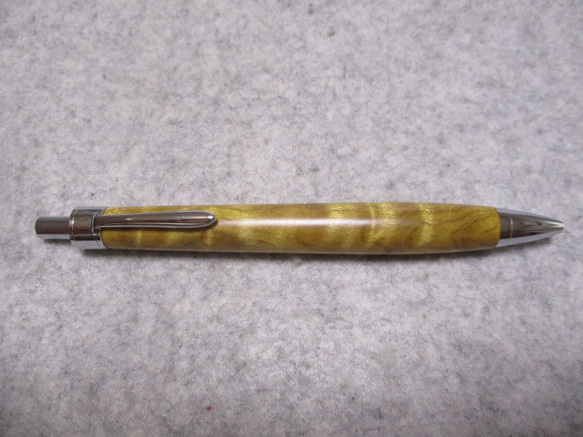 沙沈金絲楠木 縮み杢 ガラスコート仕上げ 木軸ボールペン