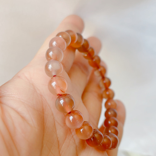 新入荷】天然瑪瑙 ナンホーン 南紅瑪瑙ブレスレット 玉約8.2mm