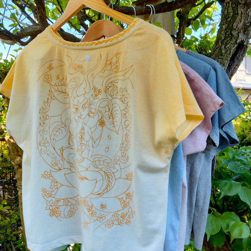 如意輪観音◎ベンガラ染め御守りTシャツグレートセントラルサン