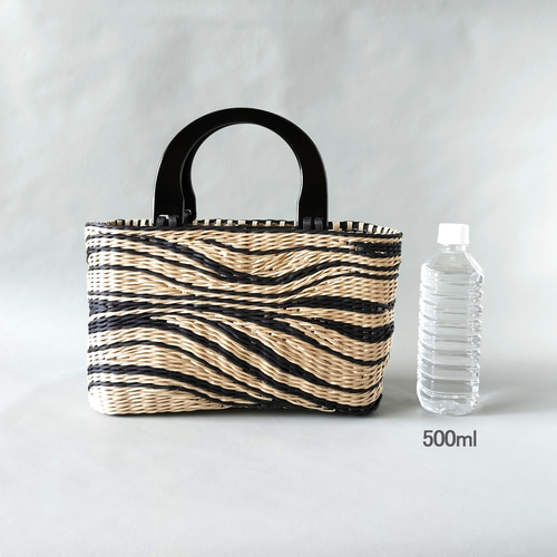 一点もの】ゼブラ柄のかごバッグ タッセル付き かごバッグ 華かご屋