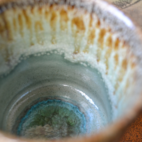 再入荷！】孔雀釉 大湯呑み(つらら) 焼酎タンブラー 湯呑み大きめ 湯呑