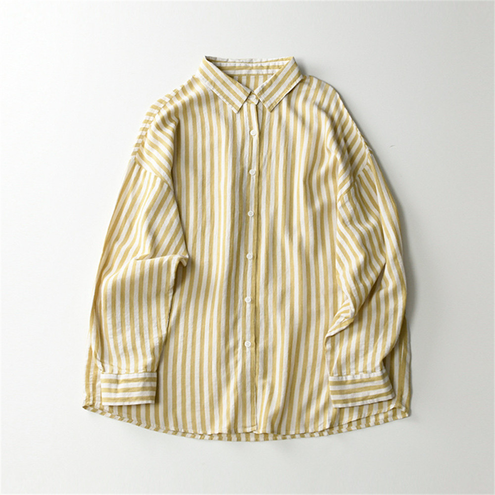 レディースルーズストライプシャツトップス