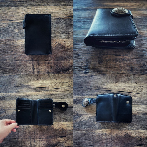 二つ折り財布 バイカーズウォレット ミドルウォレット メンズ