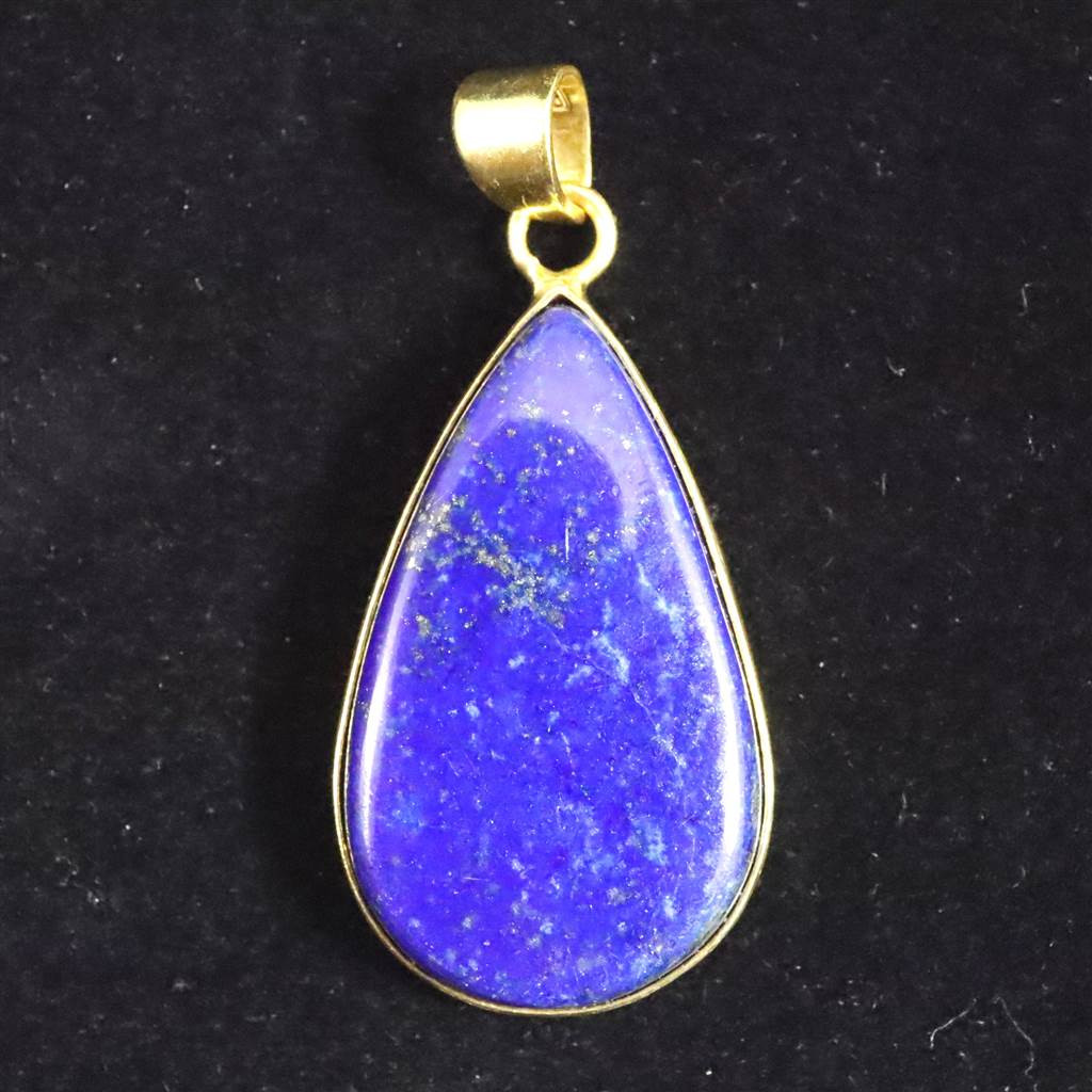ラピスラズリ 3A  30mmペアシェイプ  ペンダント 18KGP 7.2g  #17393