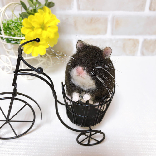 【羊毛フェルト】ハムスター★オーダー（☆ダンパ☆） うちの子オーダー【受注制作】ジャンガリアンハムスター(お座りタイプ