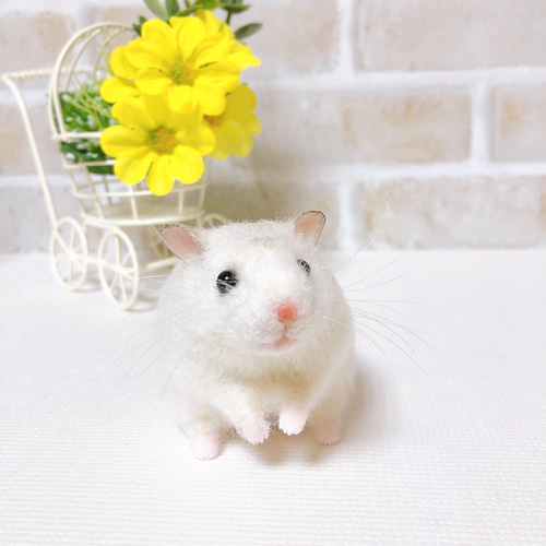 気になる対象商品 パールホワイト ジャンガリアン*ハムスター* (羊毛フェルト 羊毛フェルト