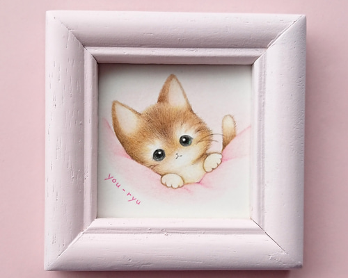 絵画。原画手描【週末、猫ちゃんたちのコーヒーとパンのパーティー】 POP UP個展 開催中／ 本日17:00まで！ たくさんのネコ達と一緒に